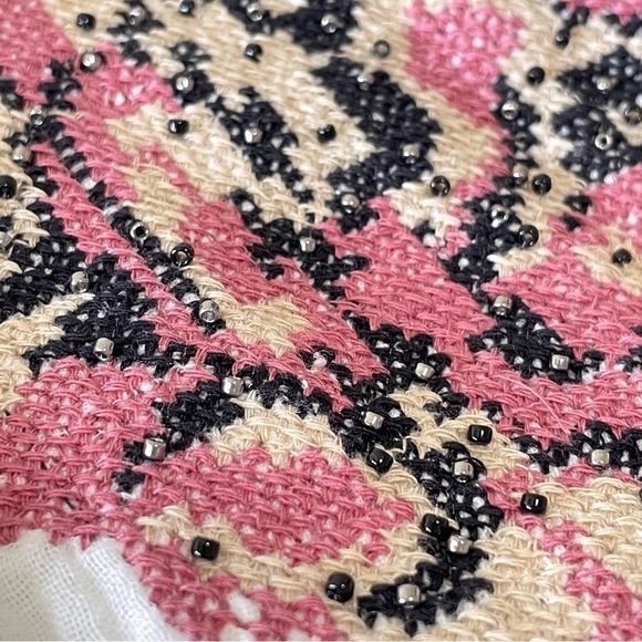 NWT Zara Beaded Embroidered Boho Summer Jacket Open Front Gauze Cotton Topper XS - Picture 14 of 16